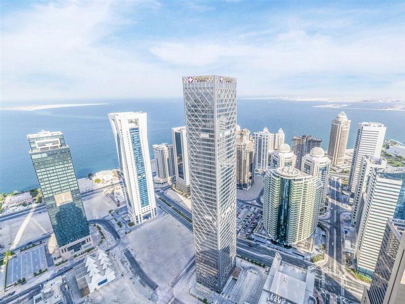 Aleph Doha Residences, Curio Collection By Hilton Dış mekan fotoğraf Aerial view of the West Bay district